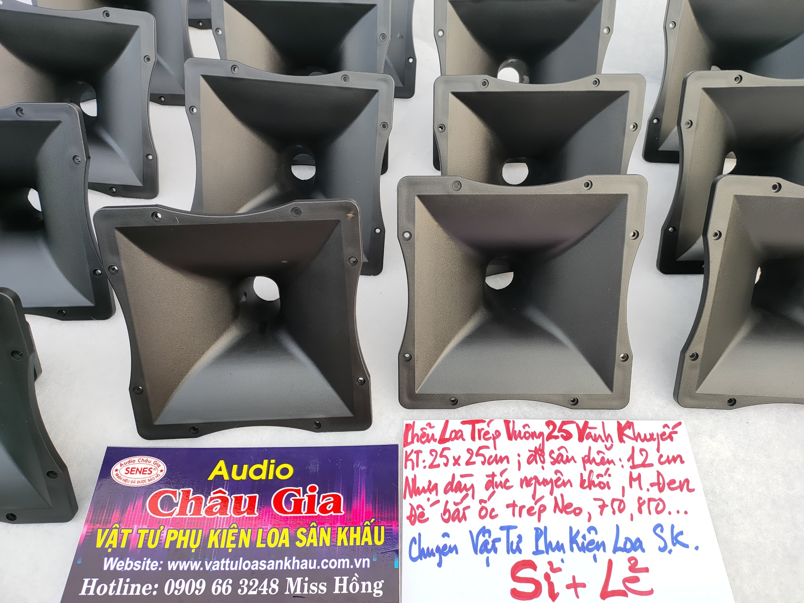 PHỄU LOA TRÉP VUÔNG 25CM VÀNH KHUYẾT AUDIO CHÂU GIA