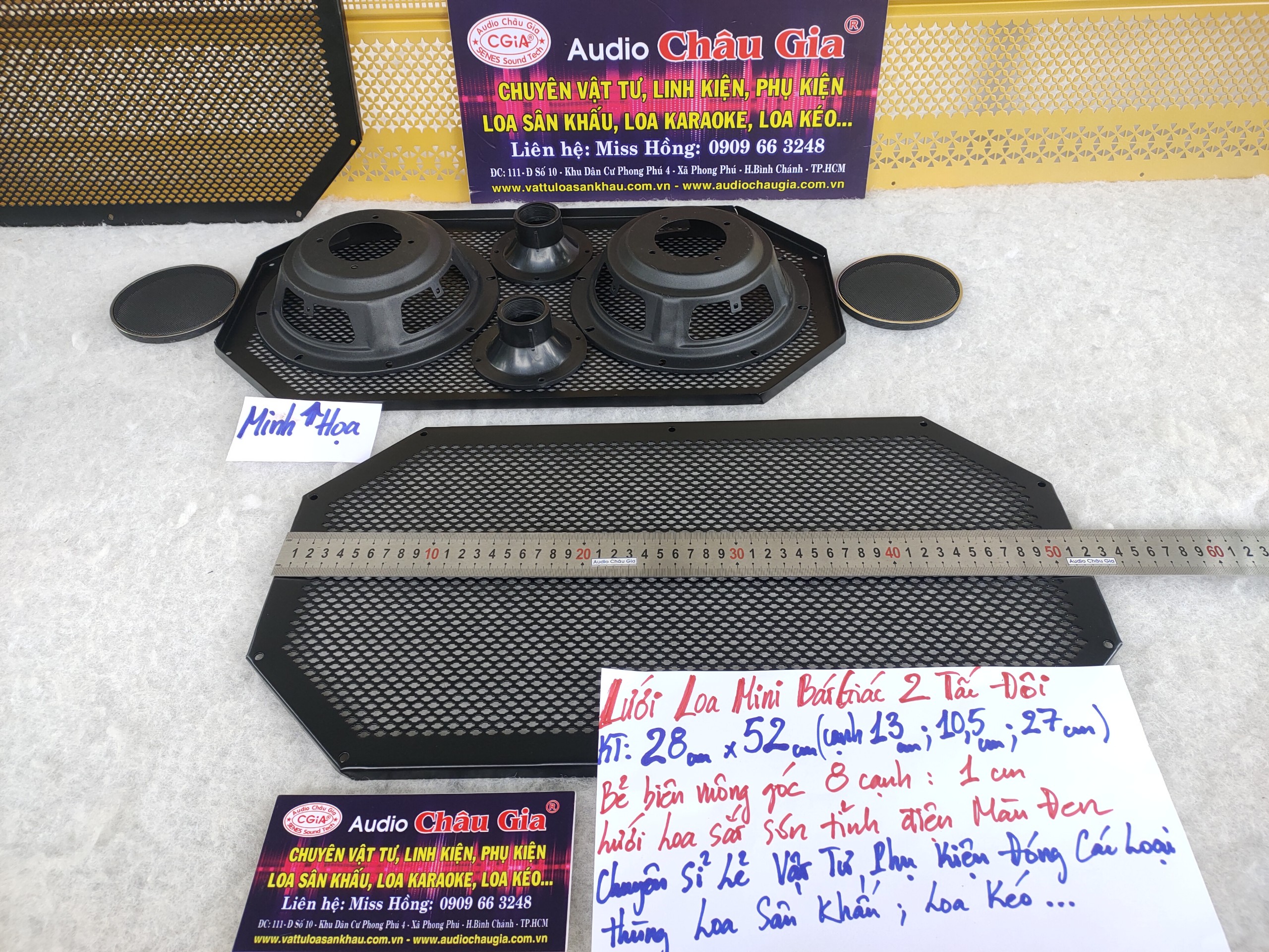 LƯỚI LOA MINI BÁT GIÁC 2 TẤC ĐÔI - AUDIO CHÂU GIA